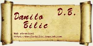 Danilo Bilić vizit kartica